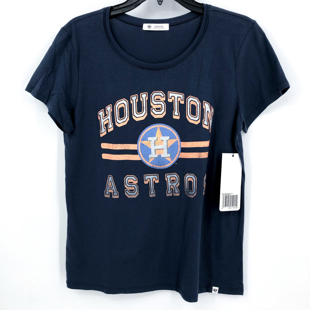 47 BRAND Womens Houston Astros Bright Eyed Frankie T-shirt Medium Atlas Blue NWT