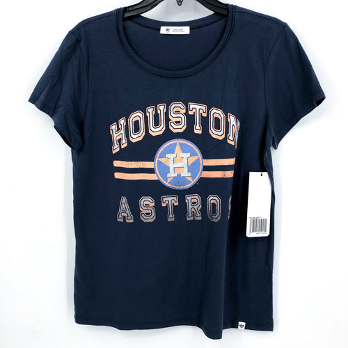 47 BRAND Womens Houston Astros Bright Eyed Frankie T-shirt Medium Atlas Blue NWT