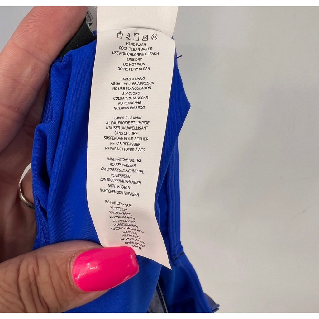 LAUREN RALPH LAUREN Women's Hipster Bikini Bottoms Size 8 Blue Beach Club NWT