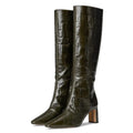 Sam Edelman Womens Sylvia Knee High Boots US 6.5 M Deep Olive Green Leather NWOB
