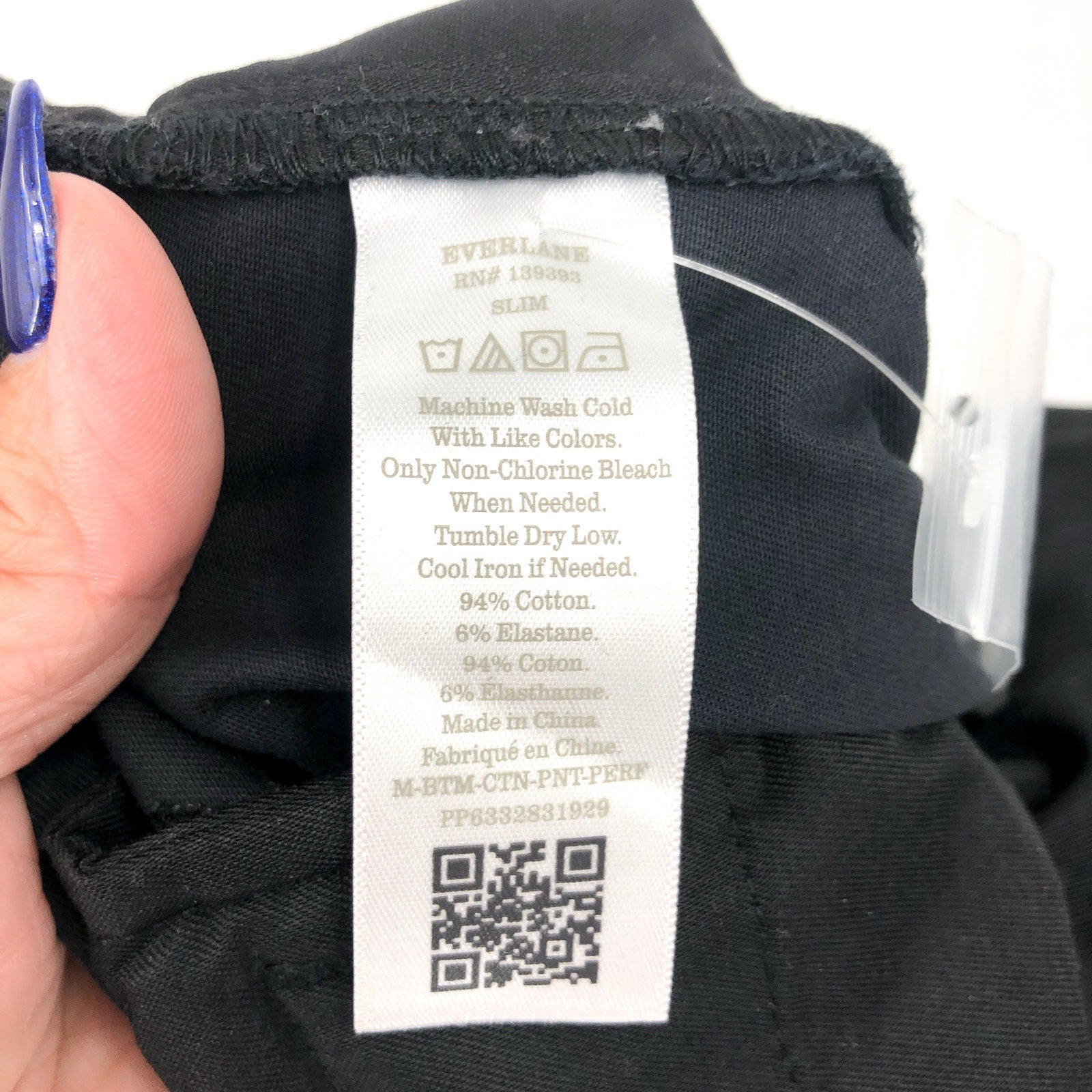 Everlane Uniform Men's Performance Chino Pants 35x32 Black Flat Front NWT