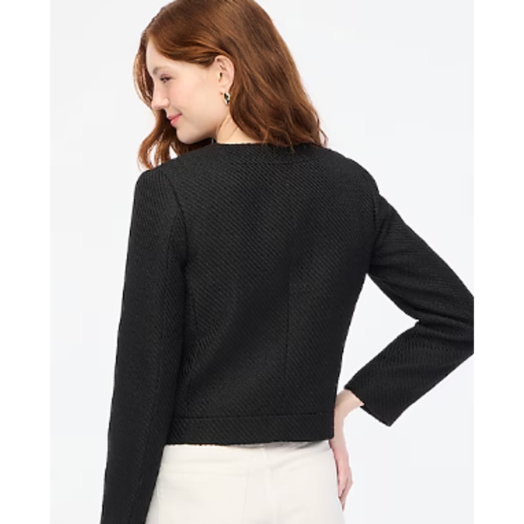 J.Crew Womens Tweed Lady Jacket 00 Petite True Black Blazer BS929 NWT