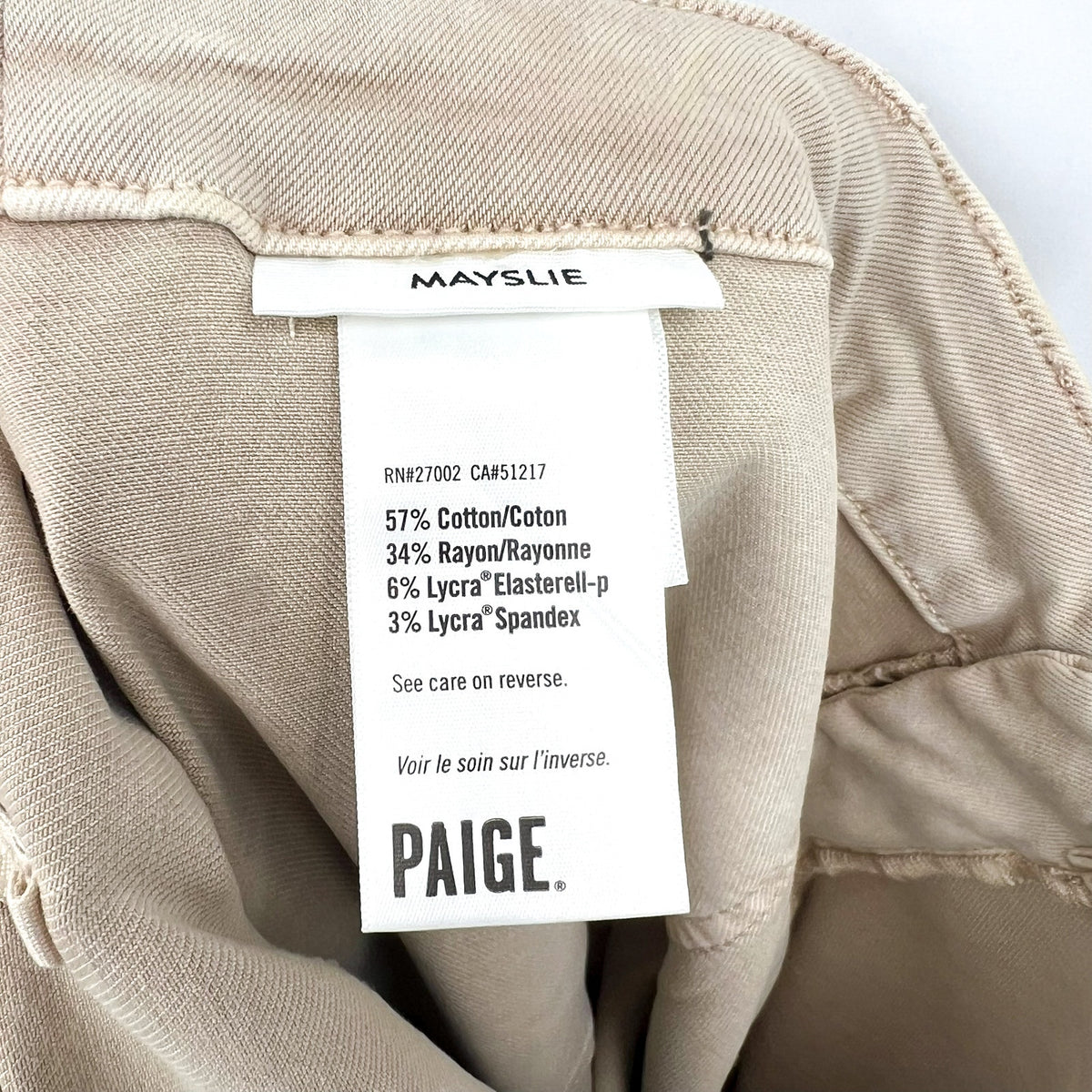 PAIGE Womens Mayslie Ankle Utility Pants Size 34 US 16 Tan Sand Twill NWT