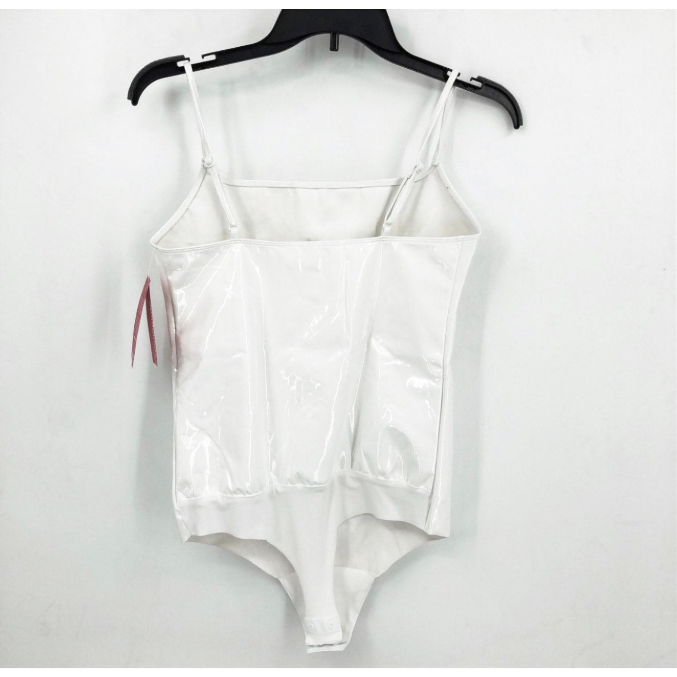 COMMANDO Women's Faux Patent Leather Cami Bodysuit XS White NWT BDS310