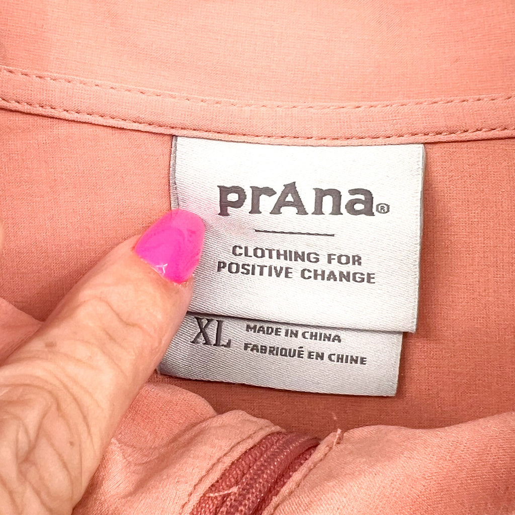 PRANA Women's Railay Pullover Sweatshirt XL Pink Cloud Blush Relaxed Fit NWT