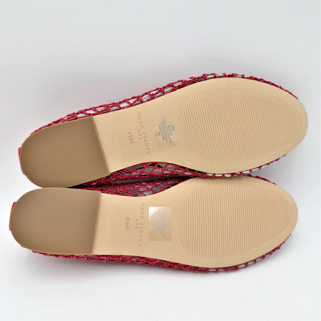 Marc Fisher Ltd. Womens Jazlyn Flats Size 8.5 M Red Leather NWOB