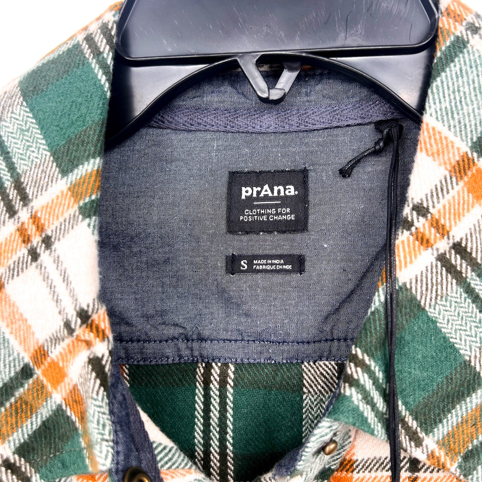 PRANA Women's Golden Canyon Flannel Shirt Small Soft Pine Green Plaid NWT