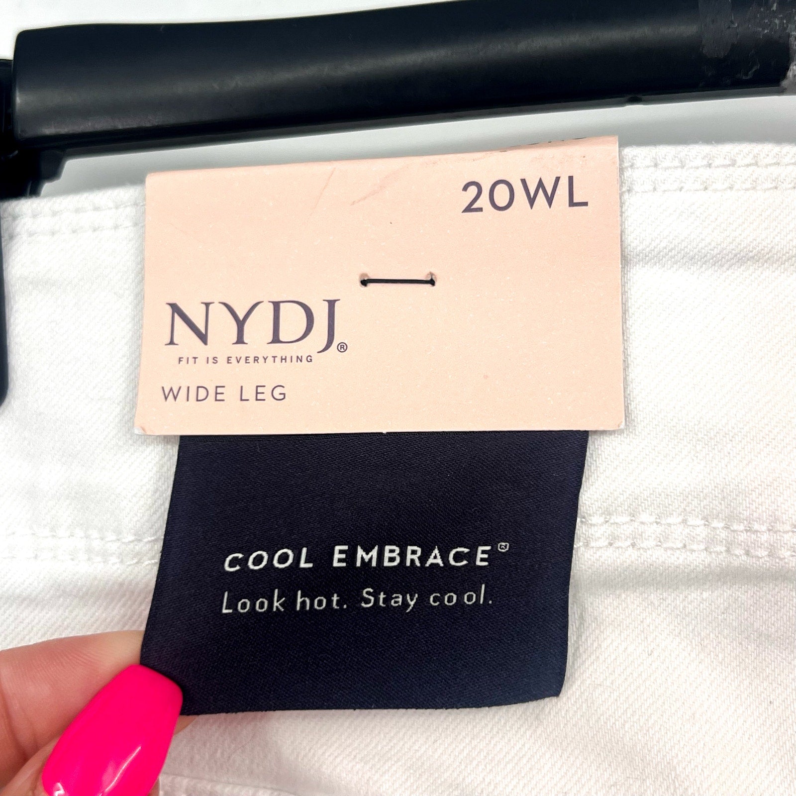 NYDJ Womens Cool Embrace Wide Leg Crop Jeans SIZE 20WL Optic White NWT