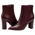 Marc Fisher Womens Glorena Ankle Boots US 8 M Dark Red Leather Bootie NWOB