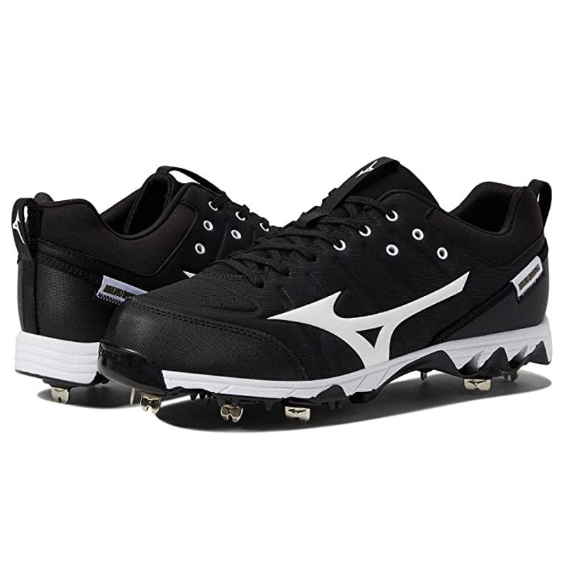 Mizuno Mens 9 Spike Ambition 2 Low Metal Baseball Cleats US 11 Black White NWOB