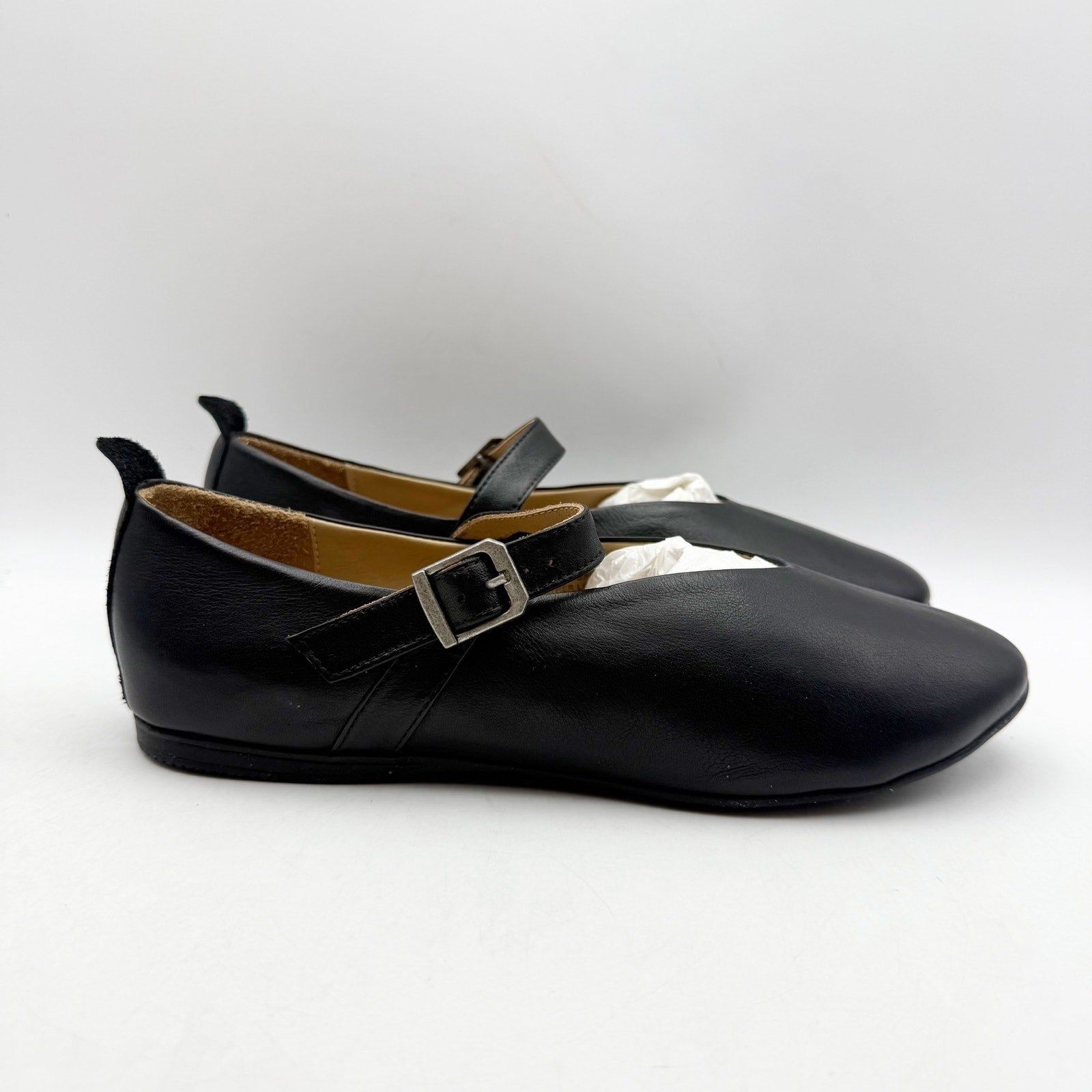 Miz Mooz Womens Kiki Mary Jane Flats EU 38 US 7.5-8 Black Leather NIB