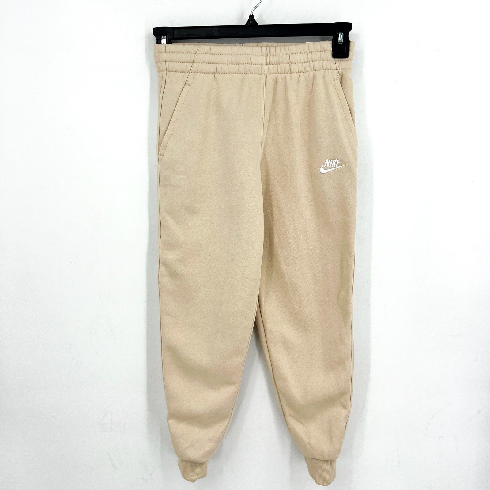 NIKE Kids Sportswear Club Fleece Joggers Pants Medium Cream White Boys Girls NWT