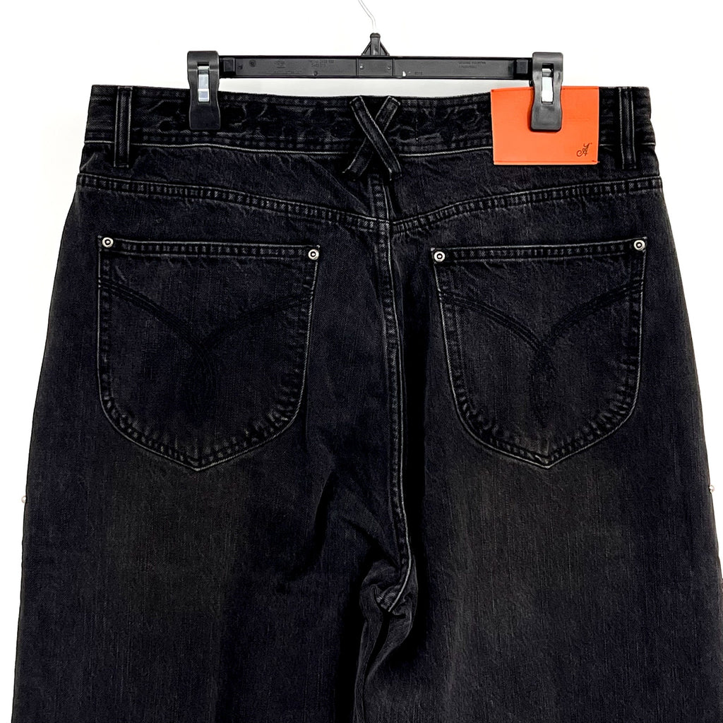 ADIDEM ASTERISKS Mens Rivet Chainstitch Selvedge Denim Jeans XL 40x32 Black NWOT