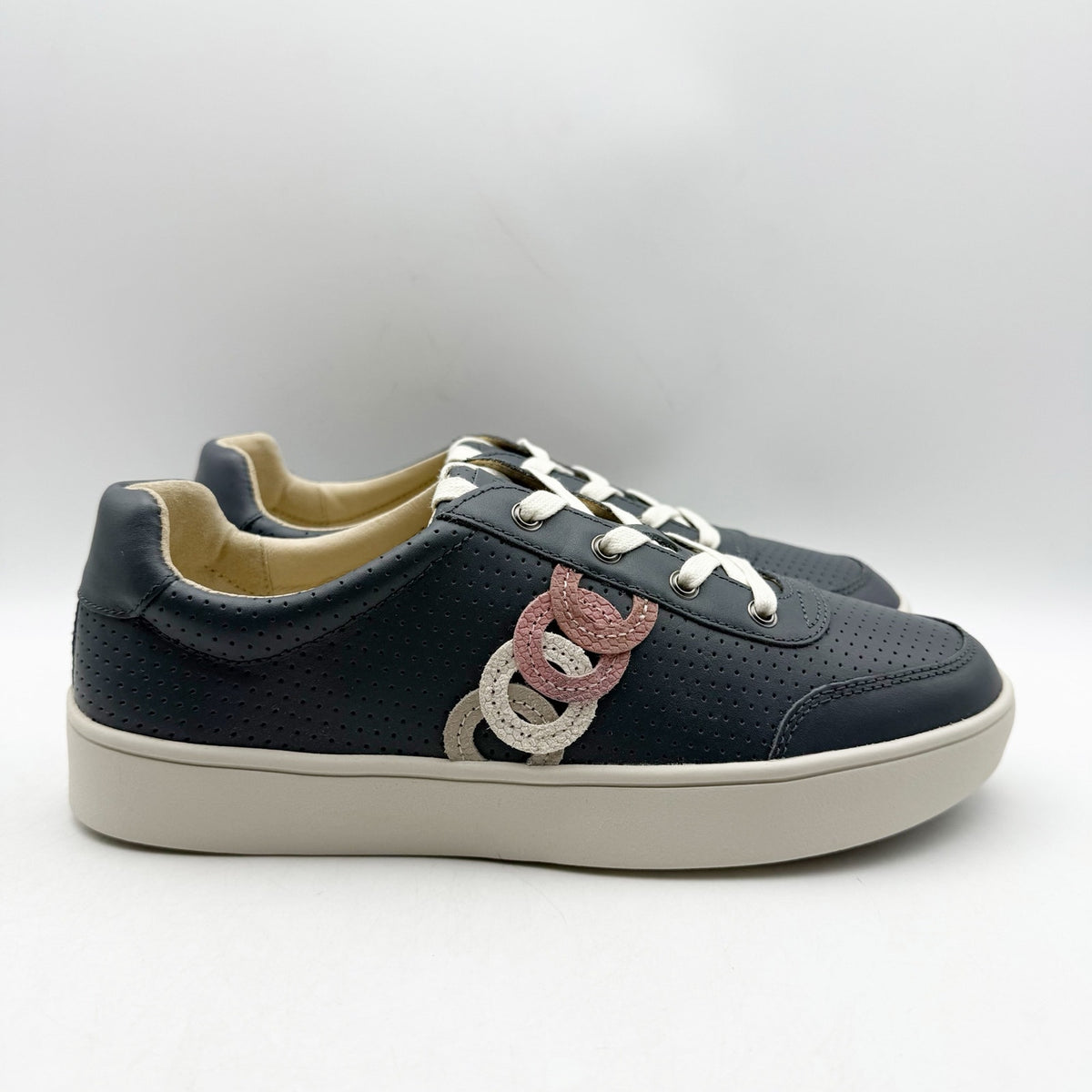 Spenco Womens Cambridge Casual Sneakers Size 9 M EU 39.5 Blue Pink Leather NIB