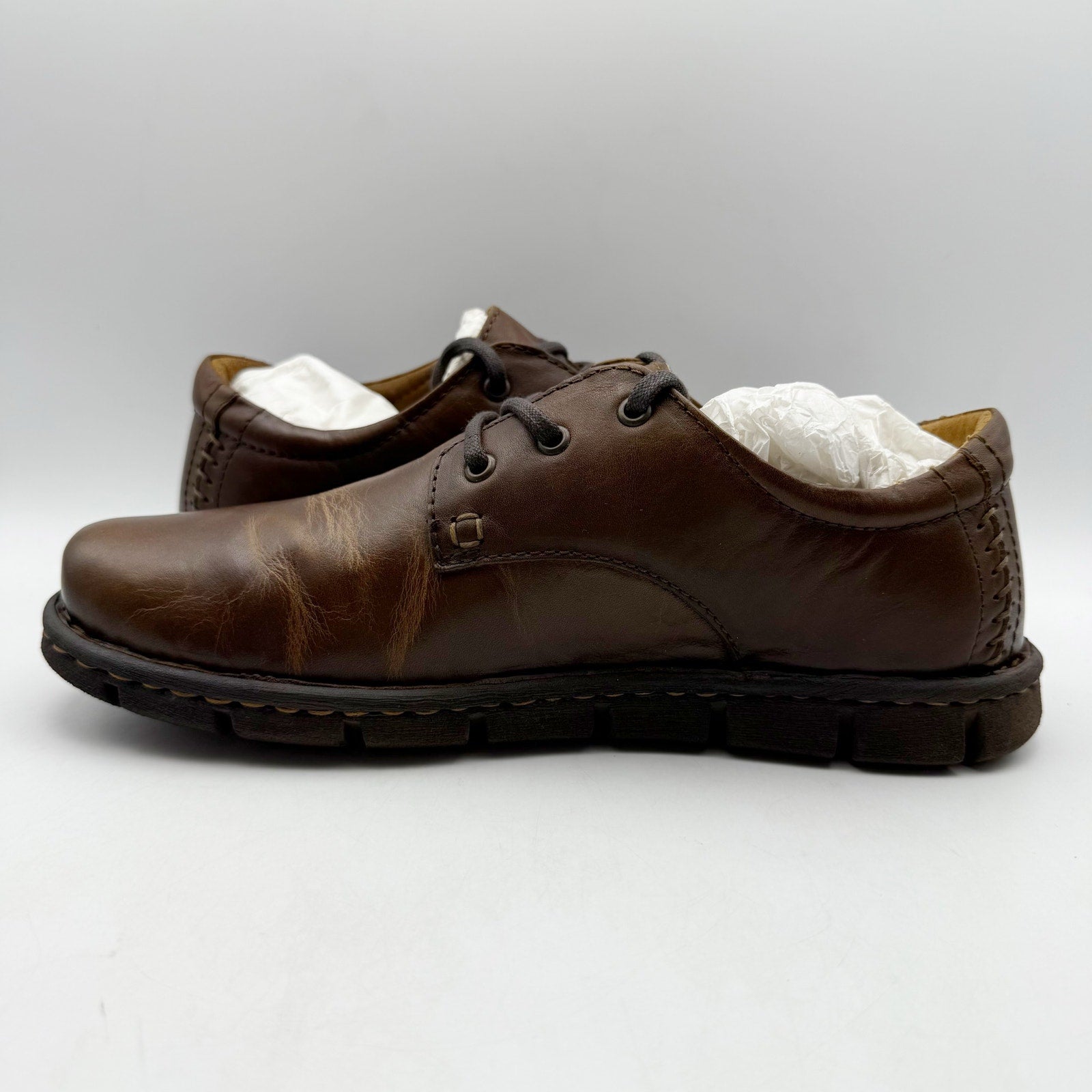 Born Mens Soledad Shoes US 9.5 M EU 42.5 Brown Leather Lace Up Casual NWOB