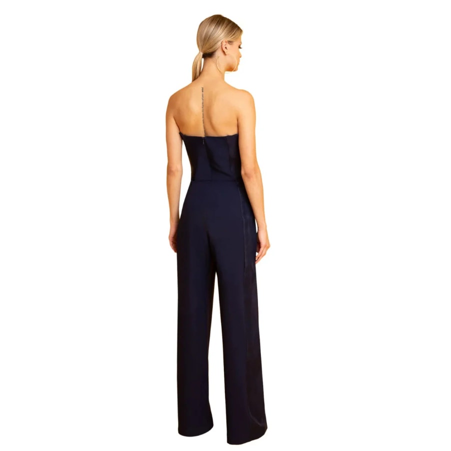 BLACK HALO Women's Lena Jumpsuit Size 2 Navy Blue Strapless NWT