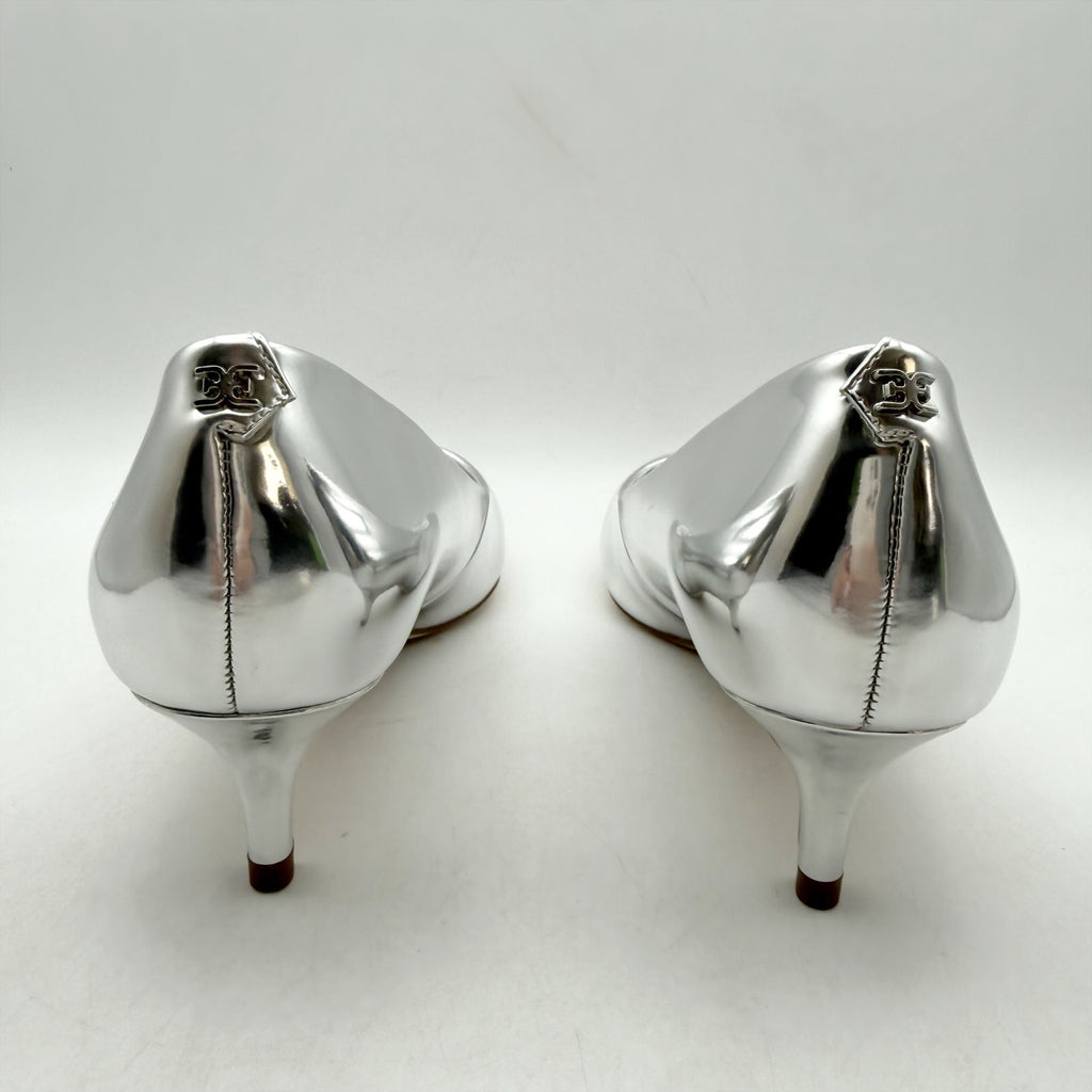 Sam Edelman Womens Dori Pumps Size 8.5 M EU 39 Silver Leather Heels NIB