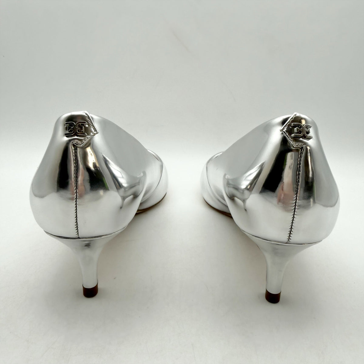 Sam Edelman Womens Dori Pumps Size 8.5 M EU 39 Silver Leather Heels NIB