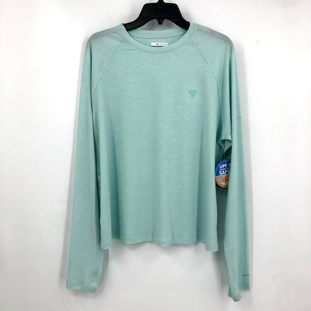 Columbia Womens PFG Uncharted Knit Long Sleeve T-Shirt XXL Glacier Blue UPF NWT
