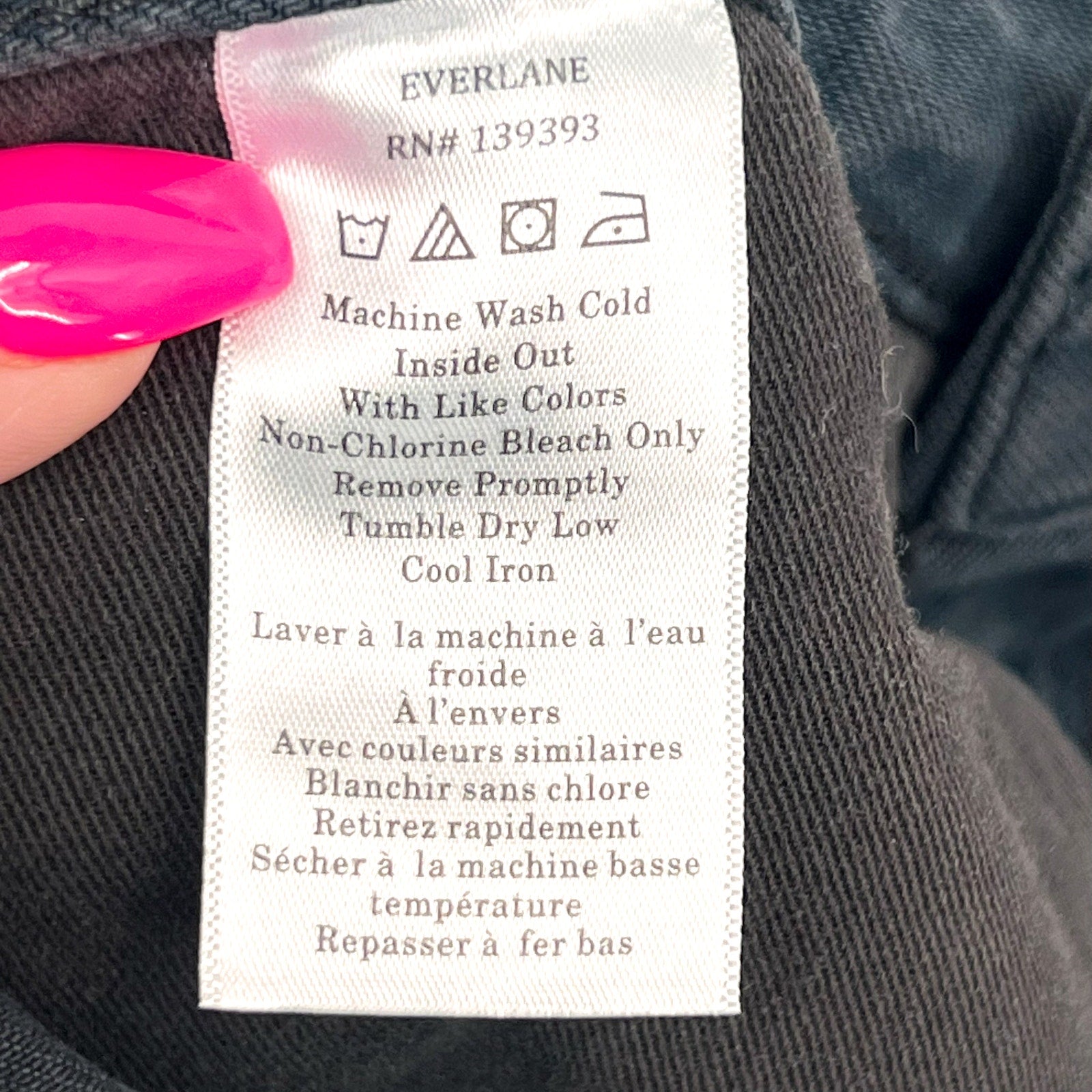 EVERLANE Women's The OG Baggy Jeans 24x30 US 00 Black Ink Wash Relaxed Fit NWT