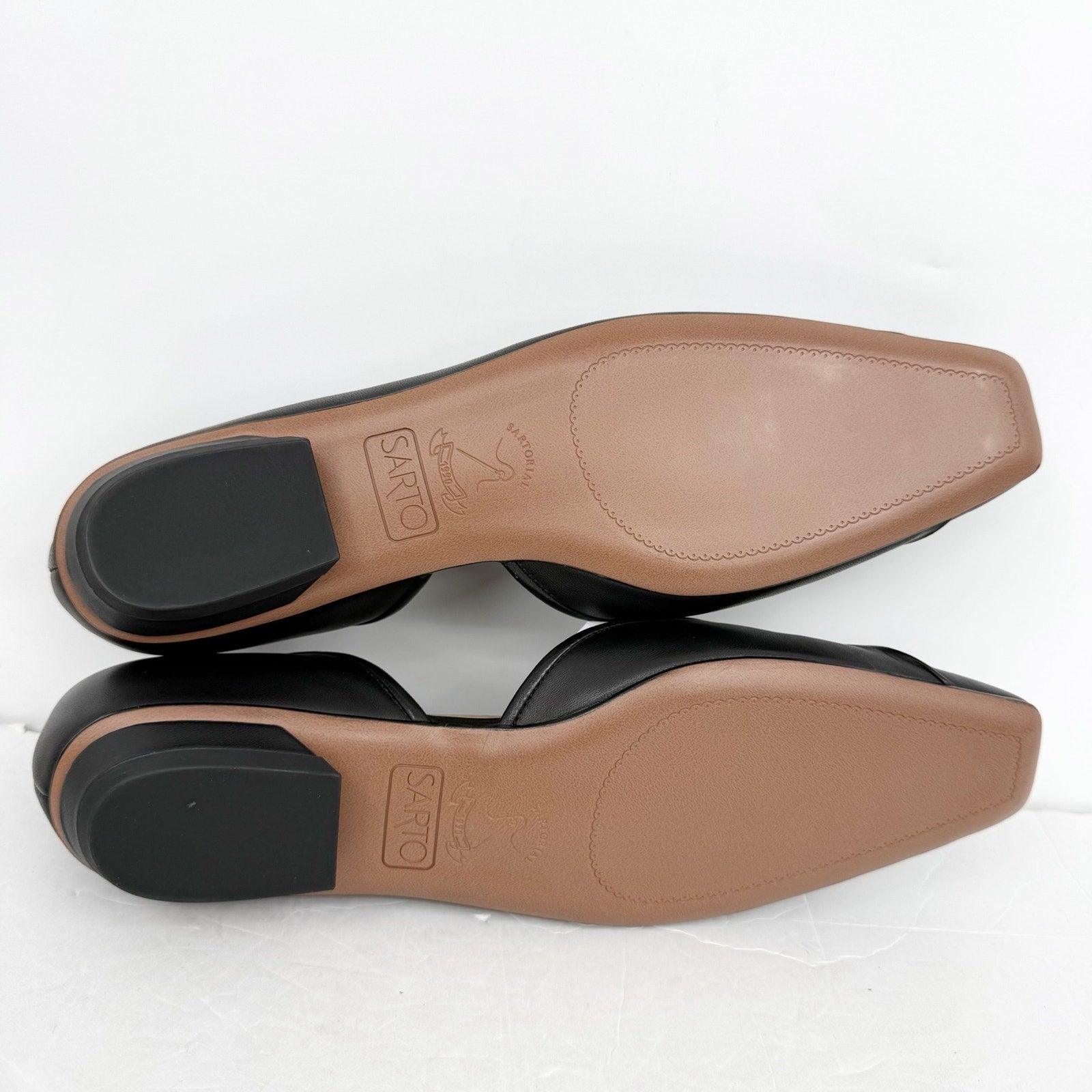 Franco Sarto Womens Debrah Flats US 9.5 M EU 40.5 Black Leather NIB