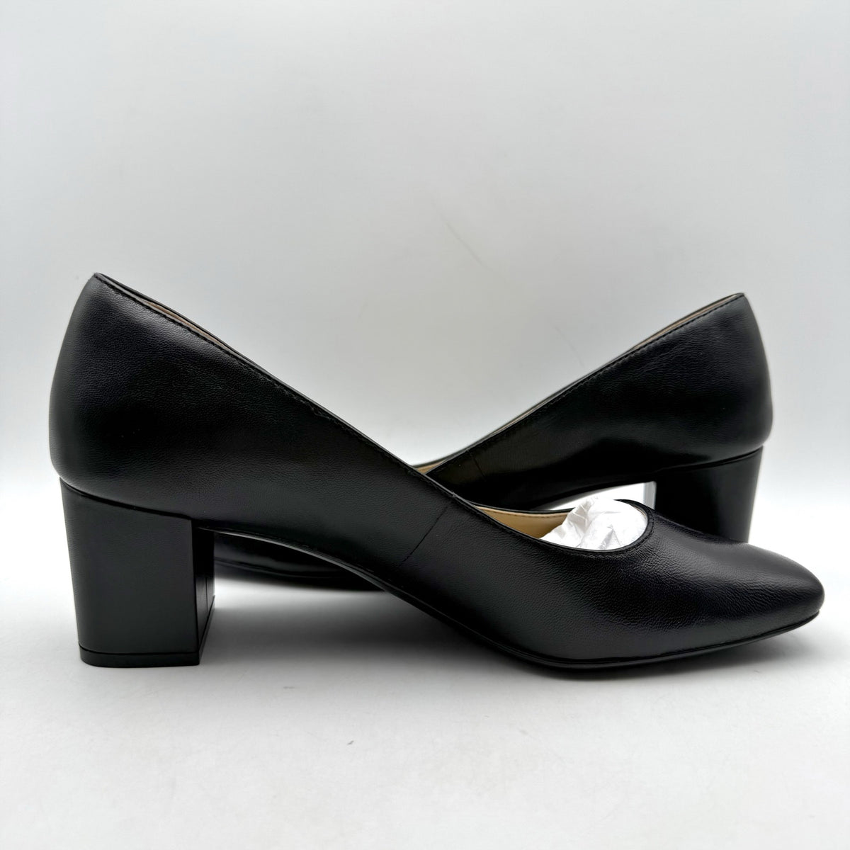 Naturalizer Womens Karina Pumps Size 7.5 Wide EU 38 Black Leather Heels NIB