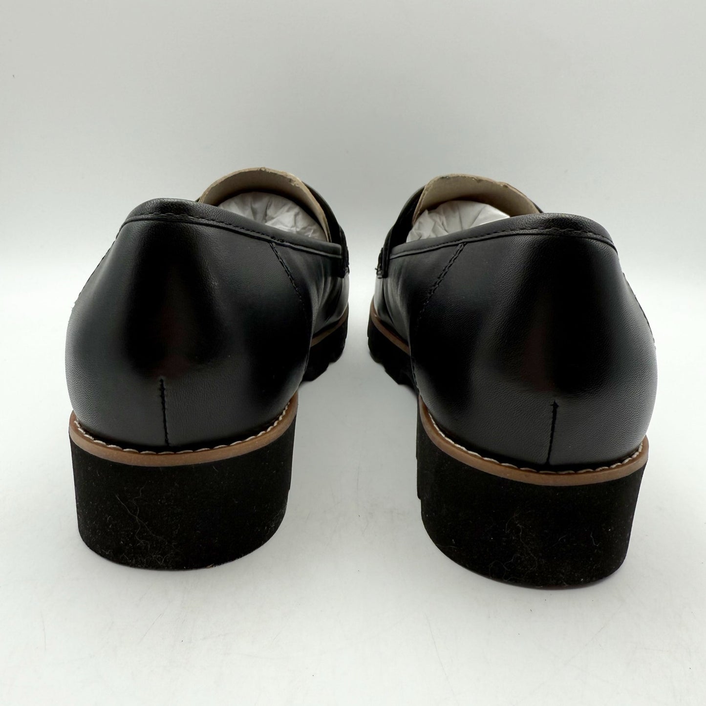 Vionic Womens Cheryl ll Loafers US 7 Wide EU 37 Black Leather NIB