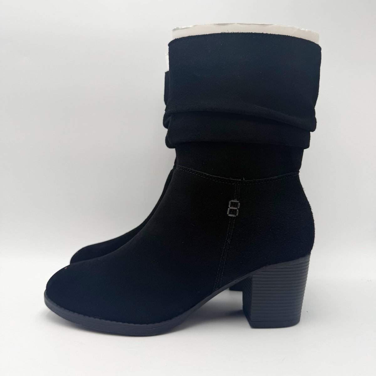 Skechers Womens Taxi Compelling Flirt Boot US 7 Black Suede Water Resistant NIB