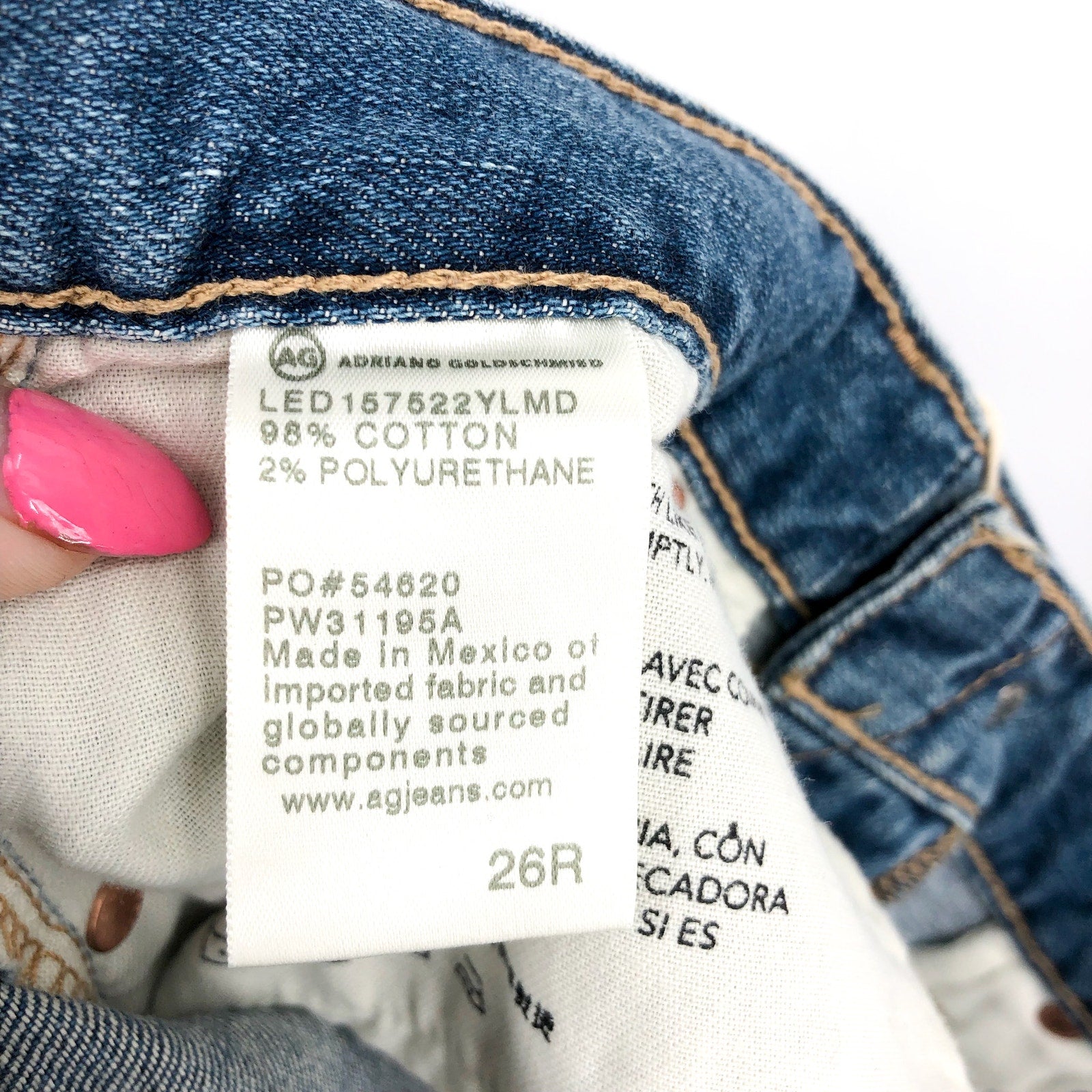 AG ADRIANO GOLDSCHMIED Women's Ex-Boyfriend Jeans Size 26R Blue Landmark NWT