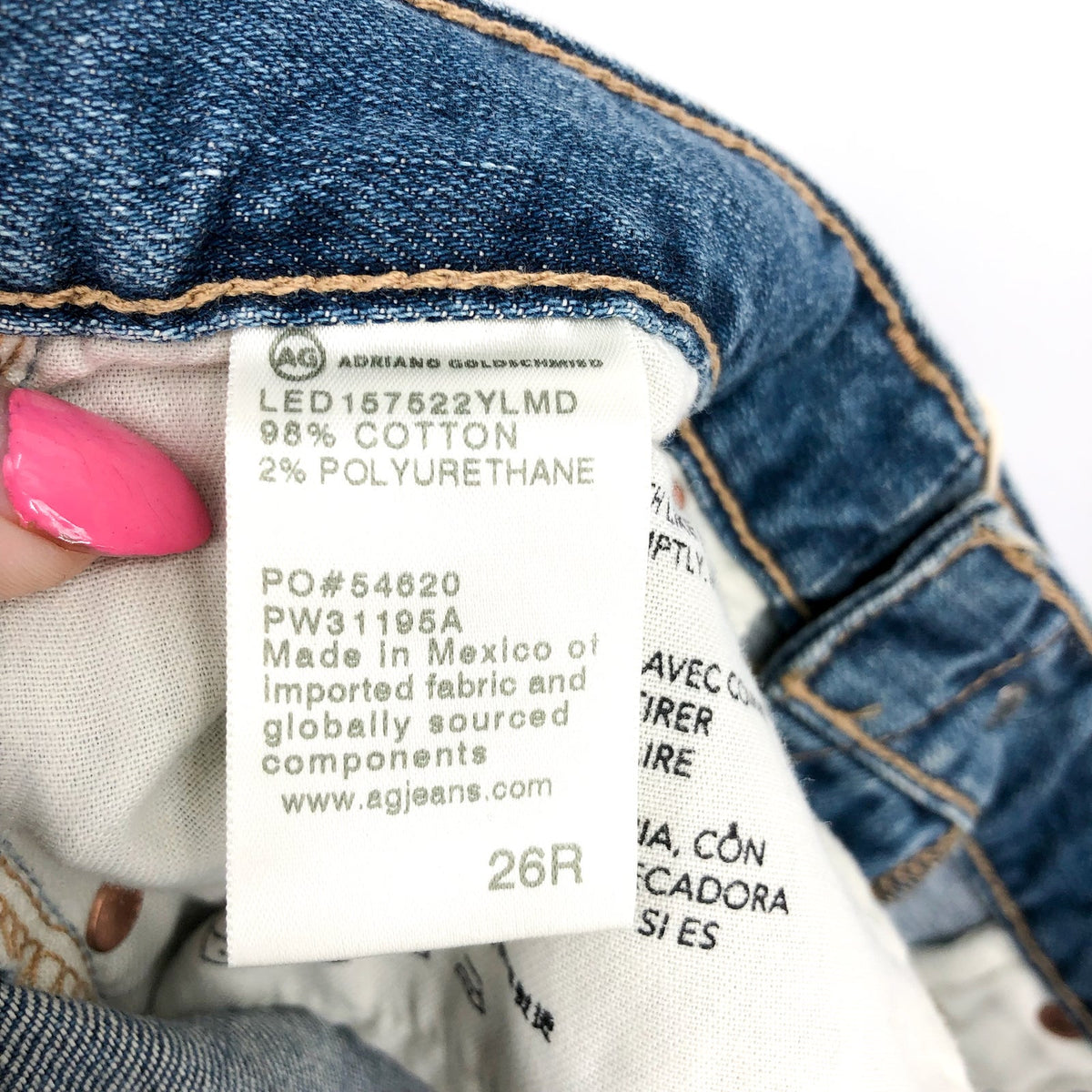 AG ADRIANO GOLDSCHMIED Women's Ex-Boyfriend Jeans Size 26R Blue Landmark NWT