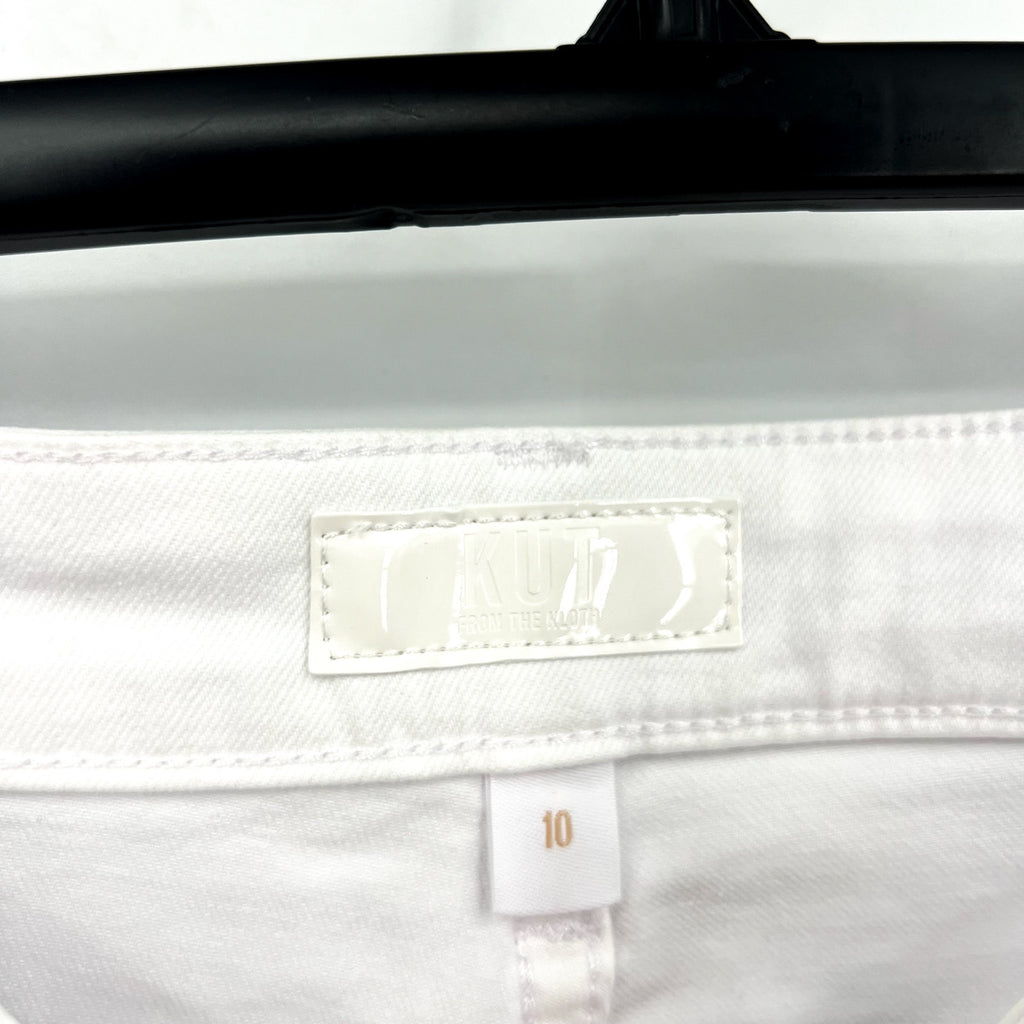 KUT FROM THE KLOTH Womens Catherine Boyfriend Jeans Size 10 Optic White NWT