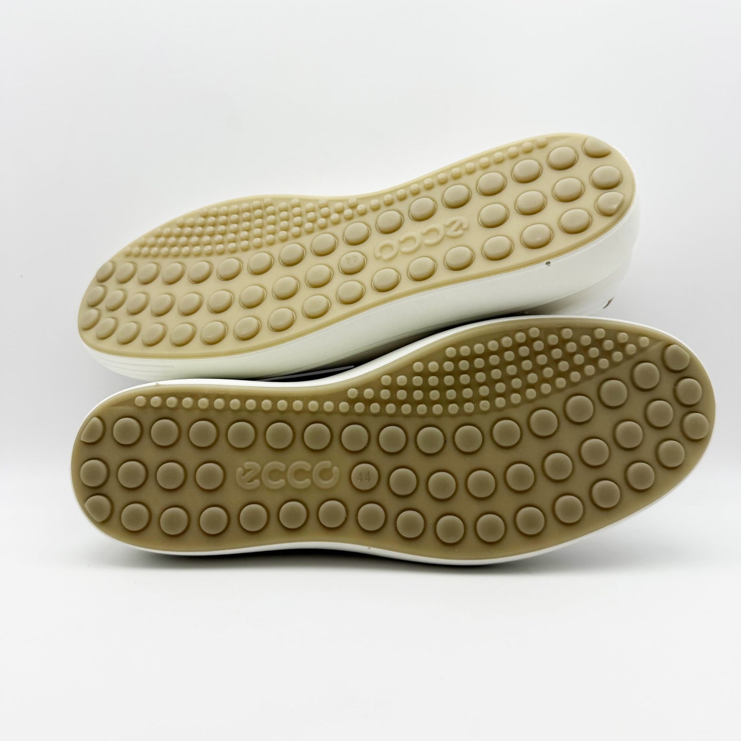 ECCO Mens Soft 7 Low Sneakers EU 44 US 10-10.5 White Leather Lace up NIB