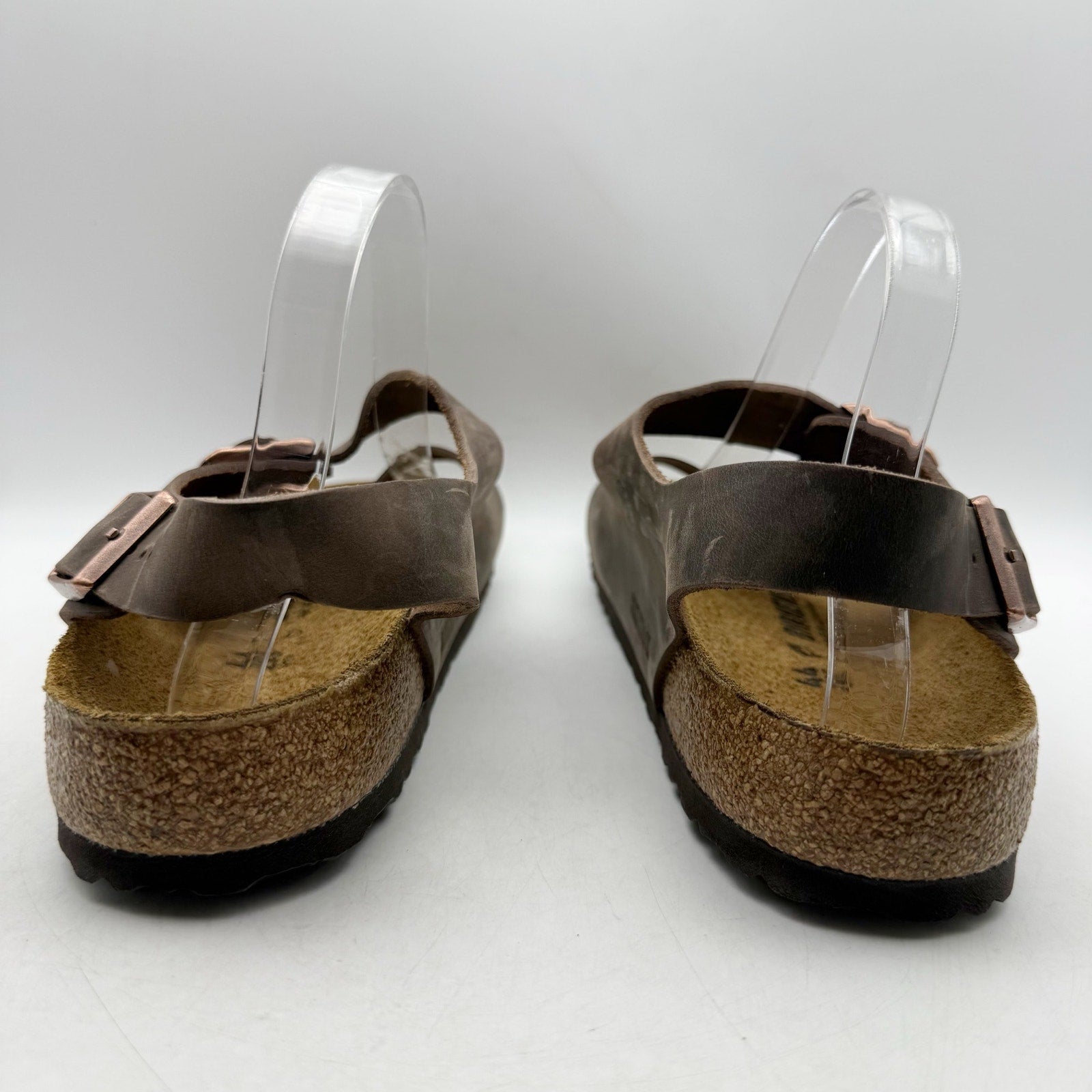 Birkenstock Mens Milano Sandals EU 44 US 11 Habana Brown Oiled Leather NWOB