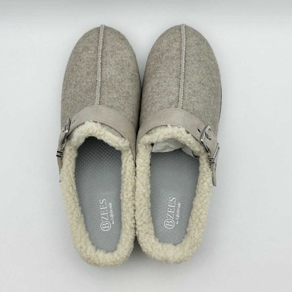 Bzees Womens Eternity Mules Size 6 M EU 36 Beige Taupe Slip On NIB