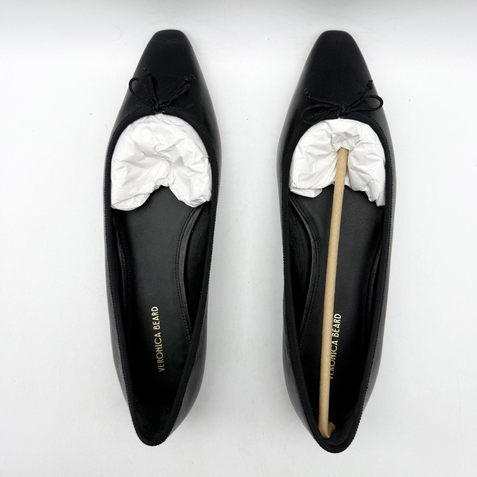 Veronica Beard Womens Catherine Ballet Flats US 9.5 M Black Leather NIB