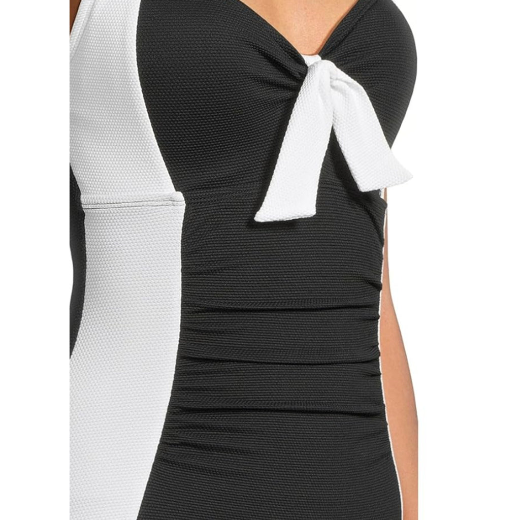 TOMMY BAHAMA Island Cays One-Piece Swimsuit Size 16 White Black Colorblock NWT
