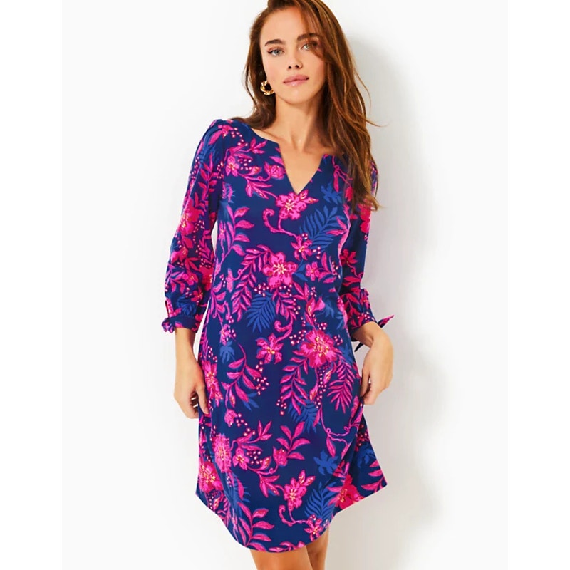 LILLY PULITZER Women's Cath Dress Small Blue Pink Never Ending Summer