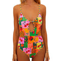 BEACH RIOT Women's Priscilla One Piece Swimsuit Medium Pink Fruit Market NWT