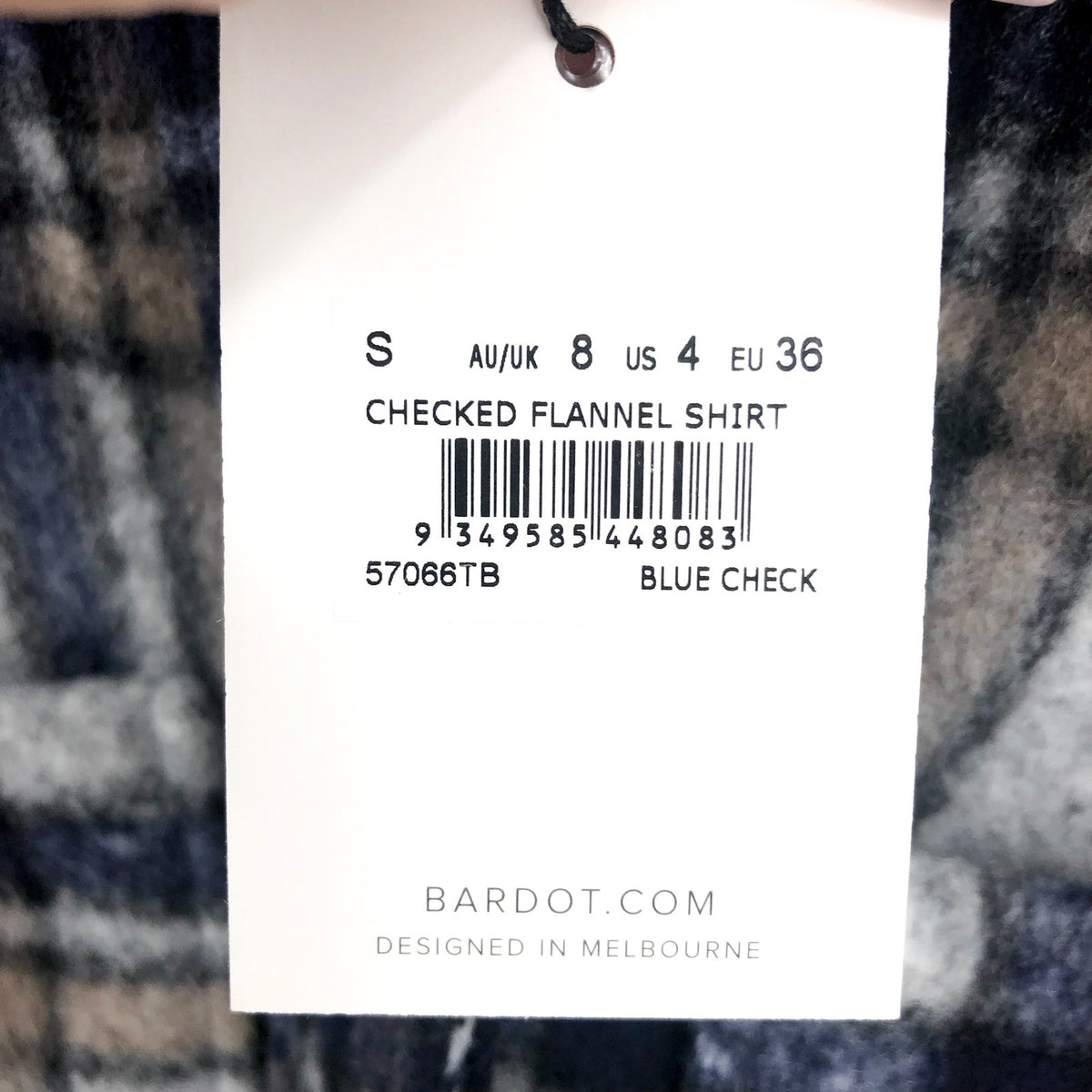 BARDOT Women Checked Flannel Shirt Jacket Small Blue Check NWT