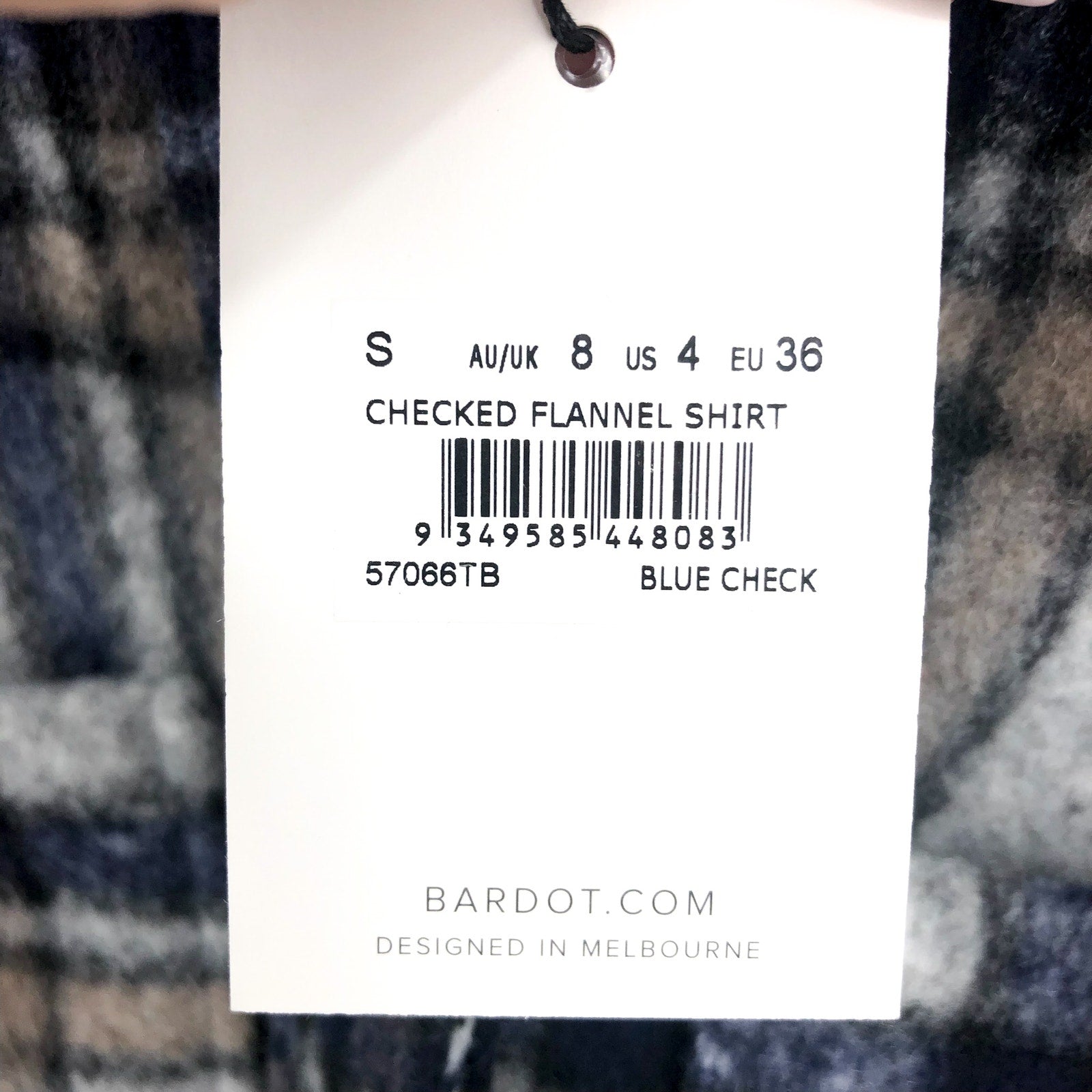 BARDOT Women Checked Flannel Shirt Jacket Small Blue Check NWT