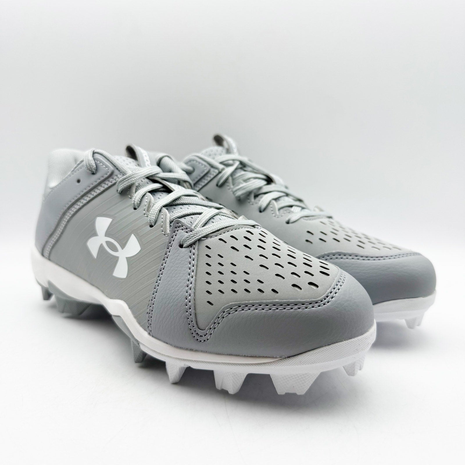 Under Armour Mens Leadoff Low RM Molded Baseball Cleats Size 12 Grey White NWOB