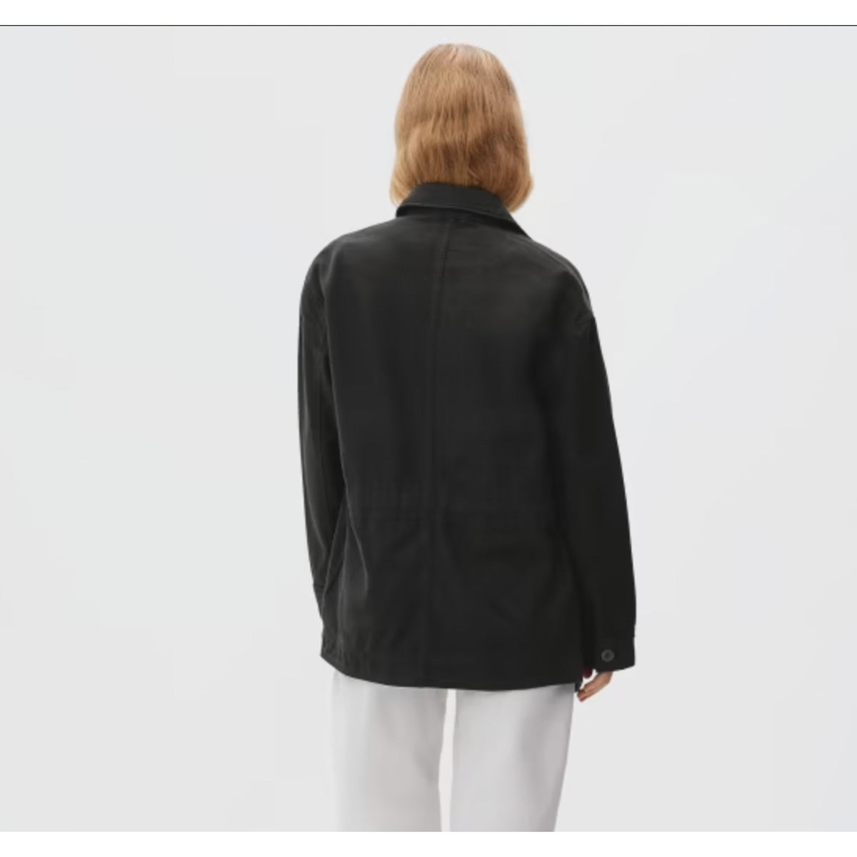 Everlane Womens The Cinchable Chore Jacket Small Black Cotton Canvas NWT