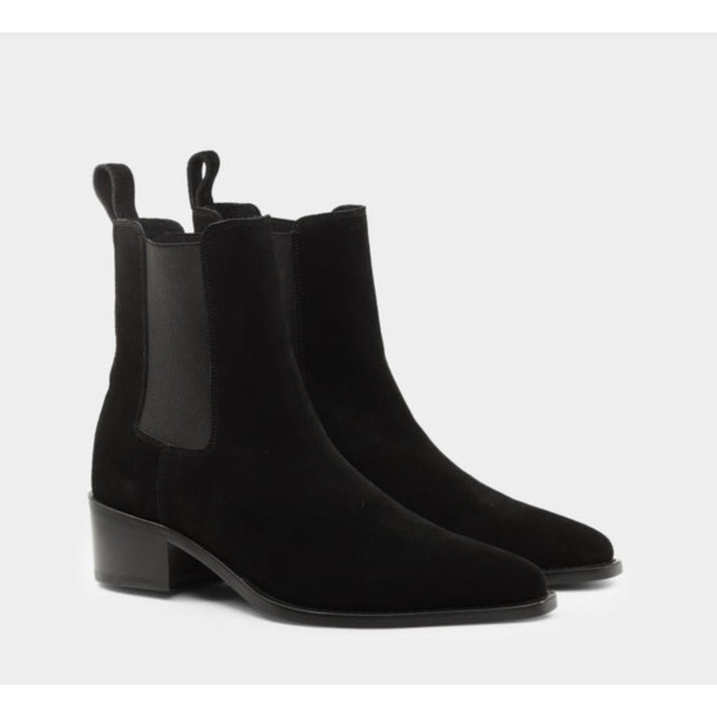 Saint Morta Men's Nomad Pointy Toe Chelsea Boots Size 8 EU 42 Black Suede NIB