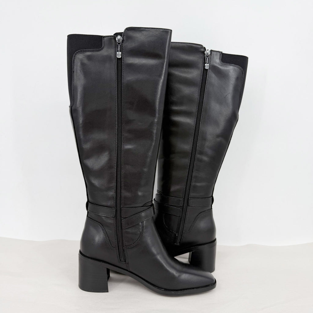 Easy Spirit Womens Noma Knee High Boots US 7 M Black Leather NIB