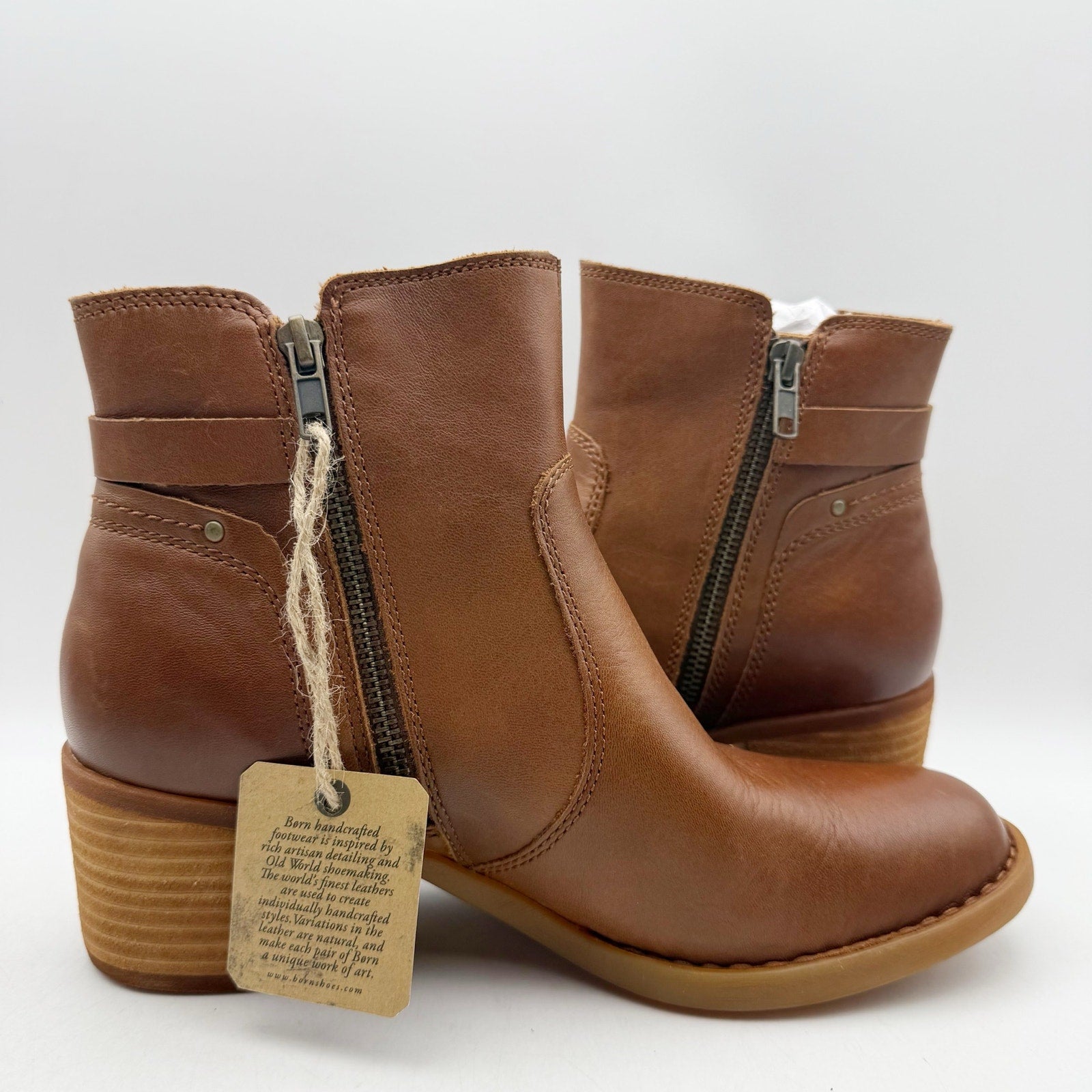 Born Womens Reis Ankle Boots US 9 M EU 39.5 Brown Leather Booties NIB
