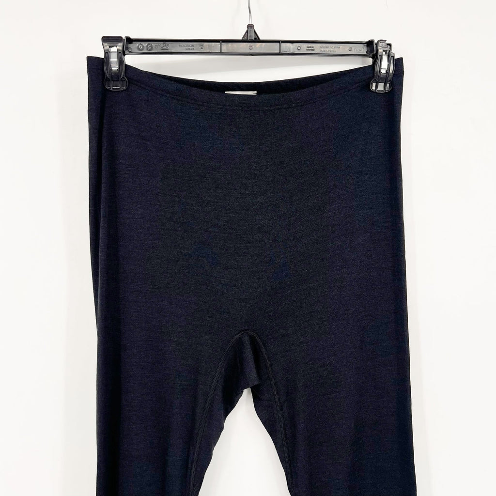 HANRO Women's Woolen Silk Thermal Leggings Large Black Long Underwear 1422 NWT