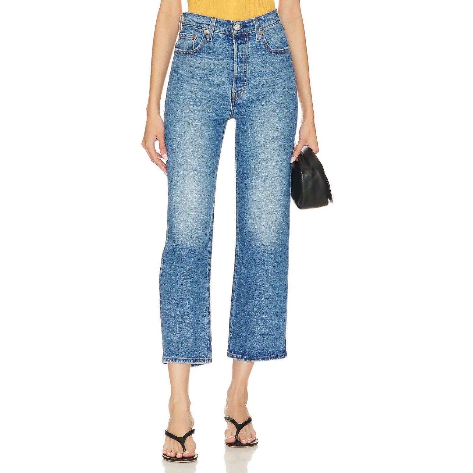 Levi's Womens Ribcage Straight Ankle Jeans 32x27 14 Medium Blue 72693-0177 NWT