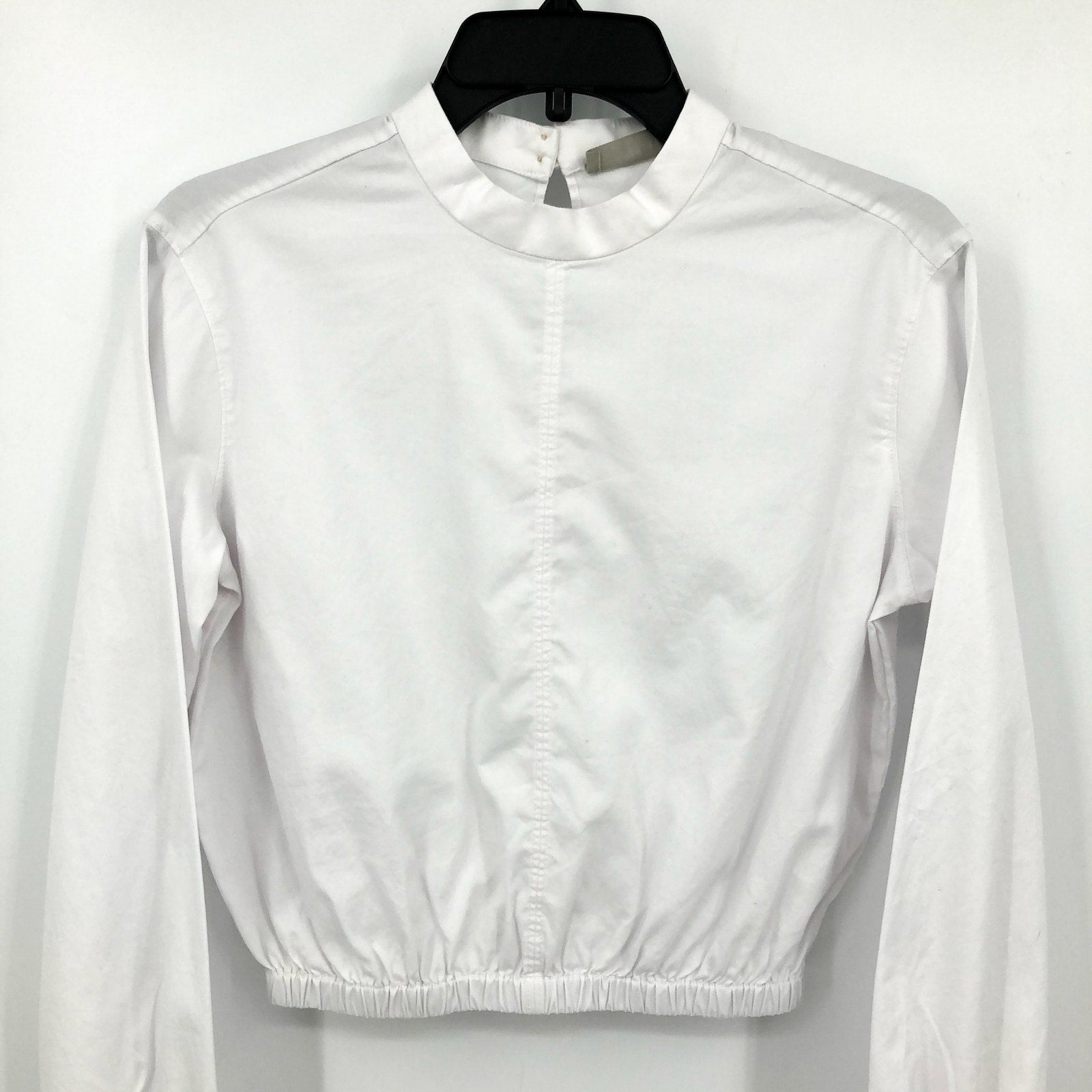 EVERLANE Women's The Mockneck Bubble Top White XXS