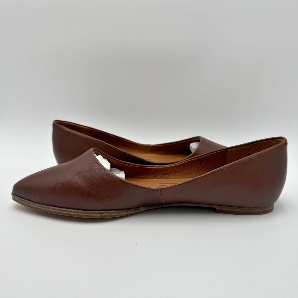 Zodiac Womens Hill Ballet Flats Size 7.5 M EU 38 Cognac Brown Leather NIB