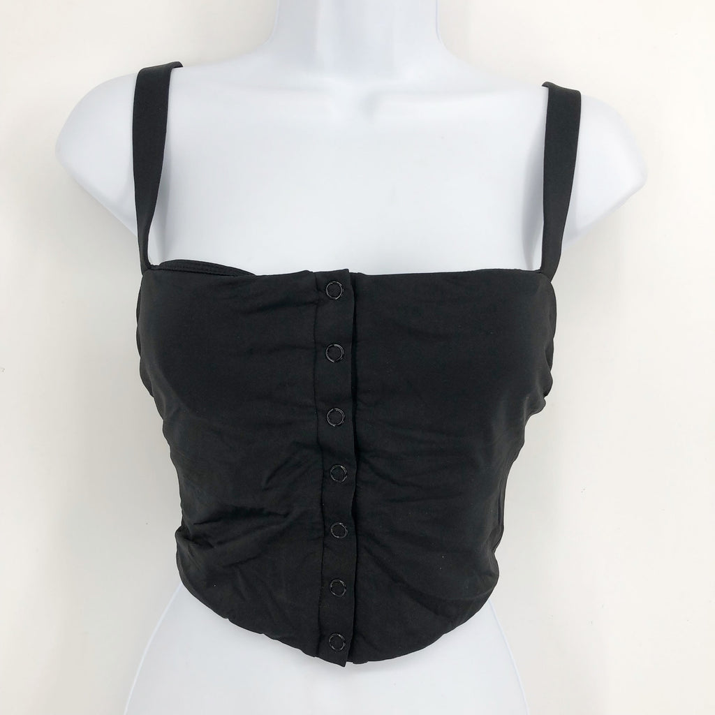 ANDIE SWIM Women's The Snap Tankini Top XL D Flat Black Square Neck NWT